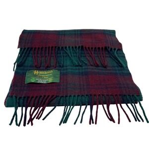 L.L. Bean Scarf John Hadley Lindsay Tartan Plaid 100% Lambswool Made Ireland VTG